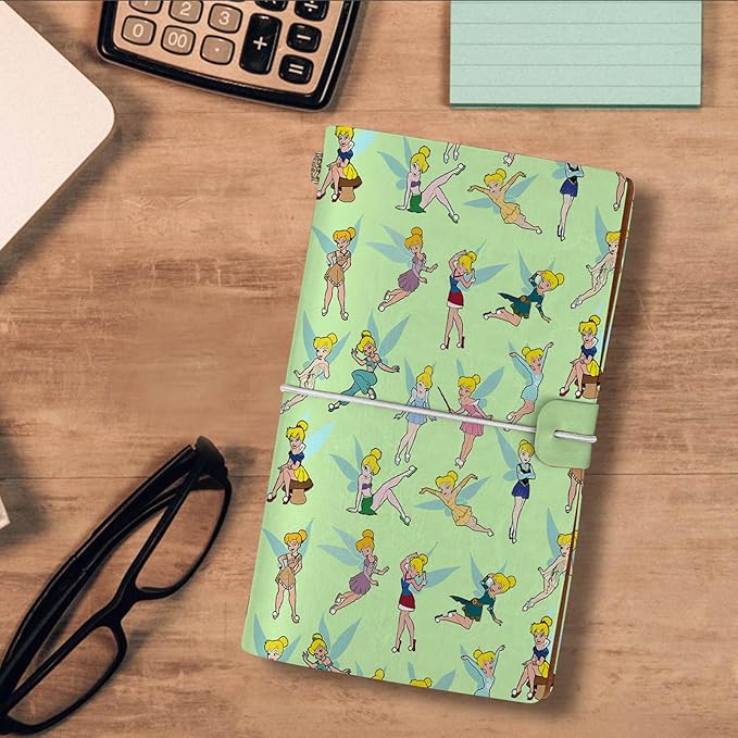 Tinkerbell Gift Tinkerbell A6 Size Refillable Leather Journal Cartoon Lovers Gift Pixie Fairy Tale Gift Princess Fans Gift Fairy Tale Movie Gift(Princess Tinker A6)