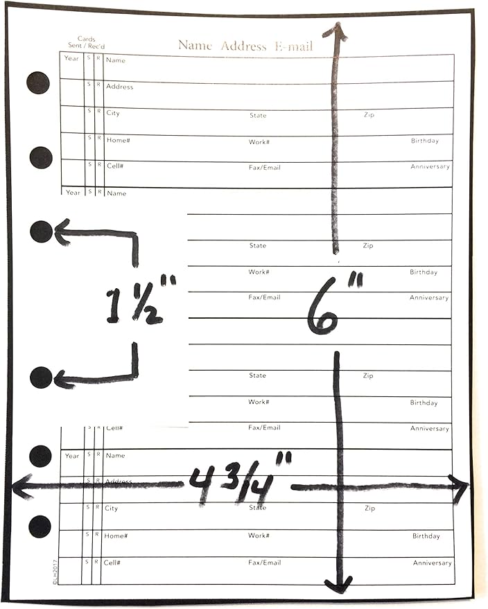 4 3/4 x 6 Inch Address Book Refill Unique Smaller Not Common Size fits older Hallmark and other Brands Please Measure Your Page Size Before Ordering