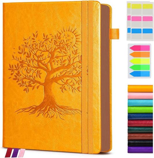 Vintage Leather Journal - 300 Page Lined Journal Notebook with Numbered Pages,A5 Notebook for Women Men,Travel Diary,Daily Journal for Writing, Note Taking, School & Work (5.8" x 8.3")