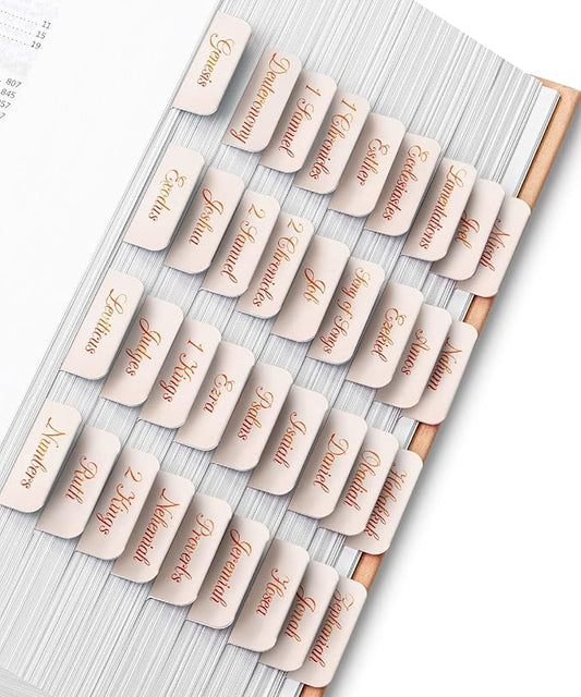 Mr. Pen- Bible Tabs, 75 Tabs, Soft Blush, Bronze Foil Embossed Lettering, Laminated Bible Tabs for Women and Men, Bible Tabs for Study Bible Index Tabs, Bible Book Tabs, Bible Labels Tabs