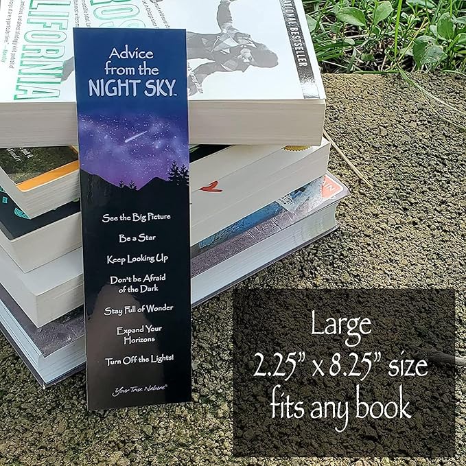 Advice from Nature 3 Bookmark Enjoy The Dark Sky Set, Laminated with Glossy Finish, Printed on Recycled Paper - Dark Sky, Galaxy,Star (AMBM-DARKSKY)