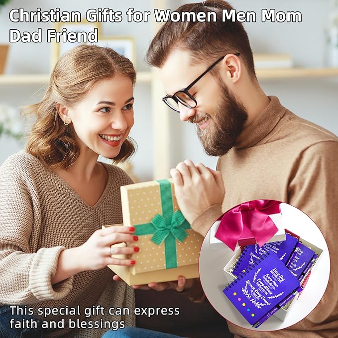 40 Pcs Bulk Christian Gifts Prayer Journal for Woman - 20 Set Religious Notepad with Christian Pen - Bible Notebook - Church Gifts for Mother's Day, Bible Study, and Family Devotions ( Elegant )