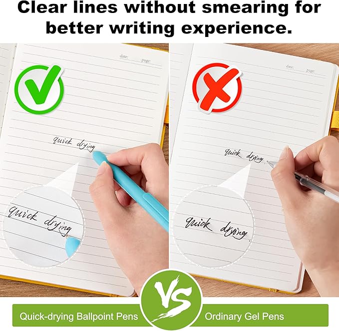 Shuttle Art Ballpoint Pens, 15 Pack Vintage Retractable Black Ink Ball Point Pens, Cute Pens 1.0mm Medium Point Quick Drying for Writing Journaling Taking Notes School Office Home