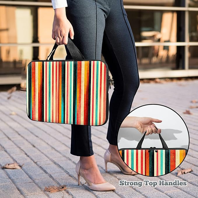 Laptop Sleeve Case Bag 15 inch, Colorful Vertical Stripes Slim Carrying Case Durable Handbag Travel Laptop Bag for 15 inch MacBook Air M3/M2/15 Pro/Surface Laptop 7/6/5/4/3/ Dell XPS 15 Plus