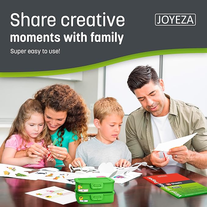 JOYEZA Premium Printable Vinyl Sticker Paper for Inkjet Printer - 80 Sheets Matte White Waterproof, Dries Quickly Vivid Colors, Holds Ink Well- Tear Resistant - Inkjet & Laser Printer