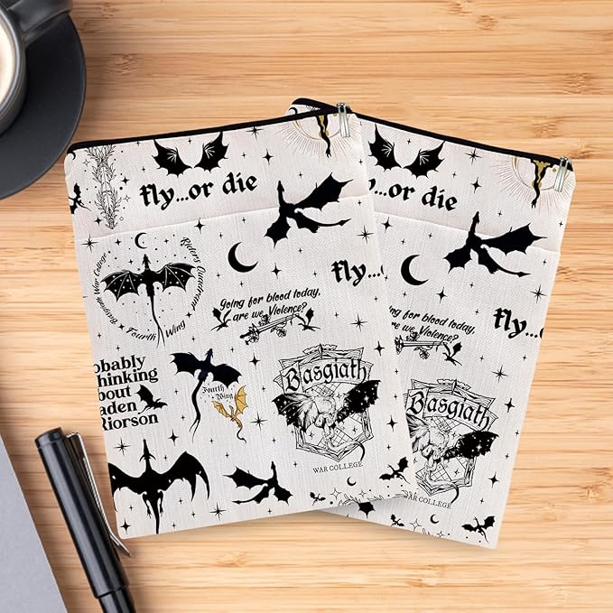 Romantasy Dark Academia Dragons Book Sleeve, Fantasy Novel Reader Gift, Bookish Gifts, Book Inspired Gift, Paperback Book Protector Book Cover Dragons Lovers Book Gifts (Dragons Book Sleeve-1104)