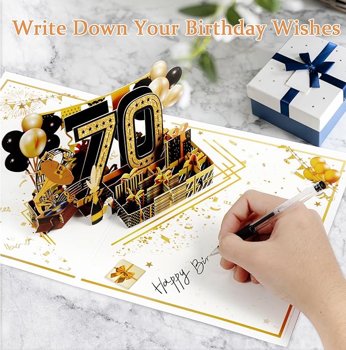 70th Birthday Card for Men Women, Funny 3D Pop Up 70th Birthday Gifts for Grandma Mom Dad, Back In 1955 Happy 70 Year Old Birthday Decorations Cards for Her Him
