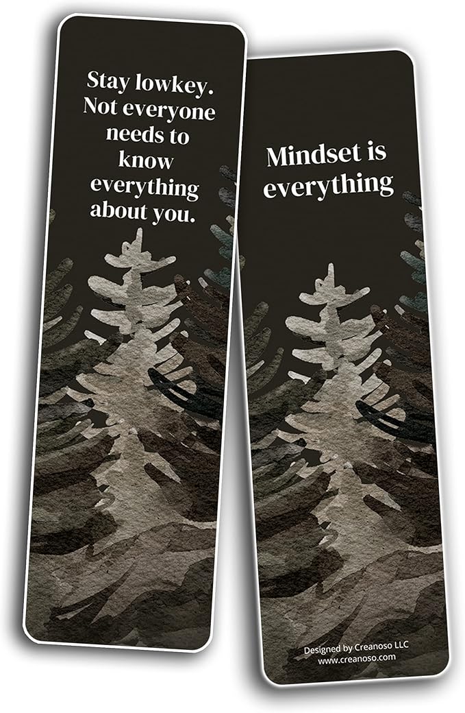 Creanoso Encouraging Sayings Bookmarks (2-Sets X 6 Cards) – Daily Inspirational Card Set – Interesting Book Page Clippers – Great Gifts for Adults and Professionals