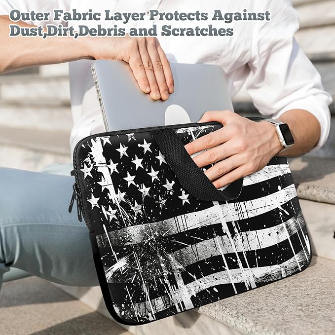 Laptop Sleeve Case Bag 13 inch, Retro Dirty Flag Slim Carrying Case Durable Handbag Travel Laptop Bag for 13 inch MacBook Air M3/M2/Pro M2/ 13" iPad Pro/Air M4/M2 2024