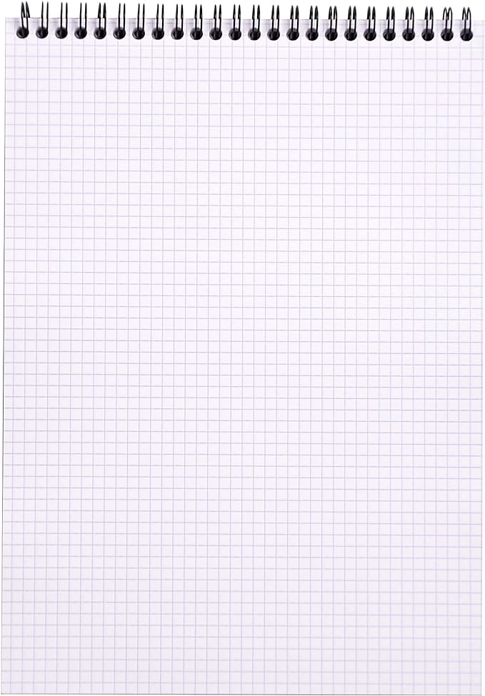 Rhodia - Wirebound Notepad - Graph - 80 Sheets - 8 1/4 x 11 3/4" - Black
