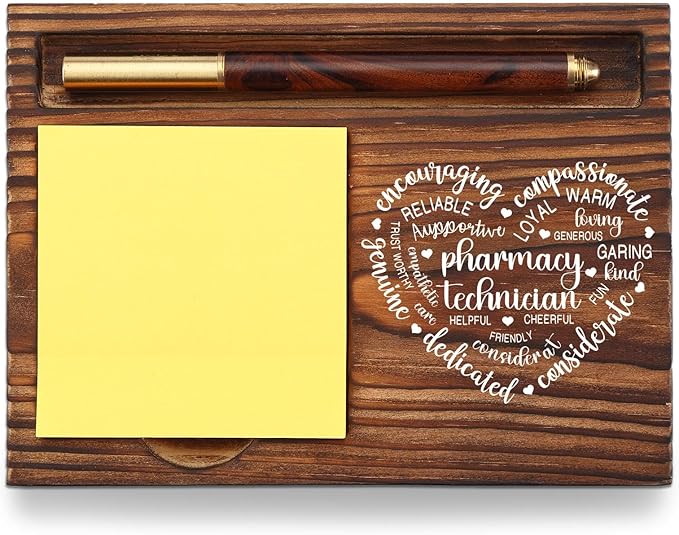 Pharmacy Technician Gift Sticky Note Holder, Appreciation Thank You Gifts for Pharmacy Technician Future Pharmacist Pharmacology Pharm Self-Stick Note Pad Holders Desk Organizer TZP23