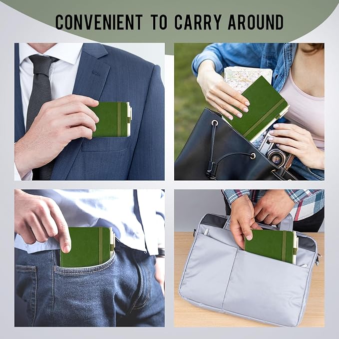 Pocket Small Notebook Journals, 116 Pack ( Forest Green) Mini Notebook 3.7x5.7 Butterfly Journaling Notebooks for Women Men, Hardcover Lined Note Pads with Pens for Work, Business, Travel Journal, Office Supplies