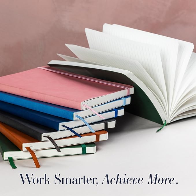 Softcover Ruled Journal with Thick 80 gsm Lined Cream Paper A5 size (8.3 inches x 5.4 inches) - Daily Writing Notebook Journal for Travel, School and Office Use - Diary Journal for Women and Men - Evergreen