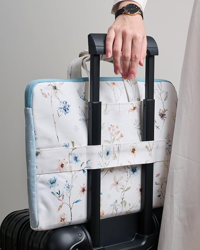Maison d'Hermine Laptop Bag upto 13.5 inch Stain and water repellent Cotton canvas - Ice Florals