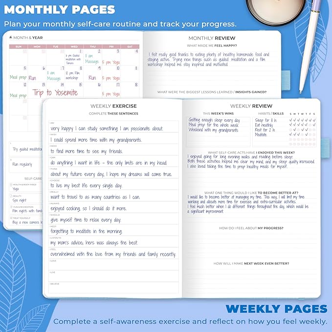 Clever Fox Self-Care Journal – Wellness & Daily Reflection Notebook – Mental Health & Personal Development Journal – Self-Care, Meditation & Mood Journal for Women & Men – Large (Periwinkle)