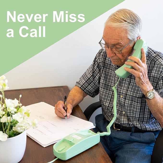iSoHo Big Button Corded Phone for Seniors – Easy-to-Use Landline with Lighted Keypad, Ergonomic Handset & No Power Needed – Retro Home Phone for Elderly, Visually Impaired & Hard of Hearing