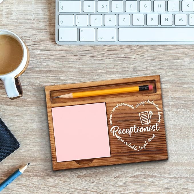 akeke Receptionist Gifts, Appreciation Thank You Gifts for Secretary, School Secretary, Office Assistant, Administrative Assistant, Receptionist Desk Self-Stick Note Pad Holders GSH12