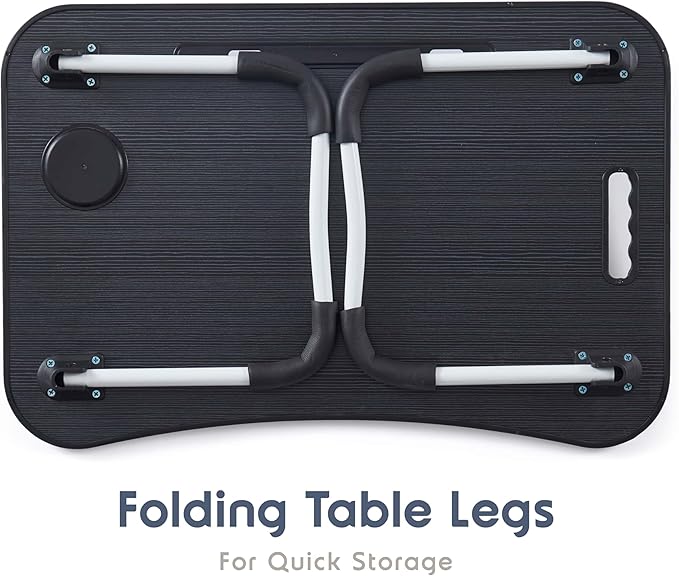 Laptop Bed Tray Table, Adjustable Laptop Stand, Portable Lap Desks with Foldable Legs, Reading Desk for Sofa Couch Floor - Large