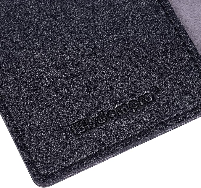 Wisdompro Journal Cover, 2 Pack PU Leather Notebook Cover for Field Notes, or other 3.5" x 5.5" Pocket Notebooks - Black