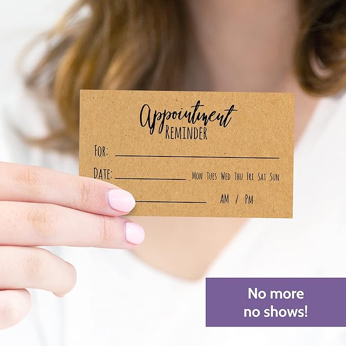400 Appointment Reminder Cards - Kraft Style for Business, Hair Salon, Dental Office, Massage Therapist, Grooming, Hairdresser, Medical Doctors and More - Bulk Pack of Your Next Appointment Cards