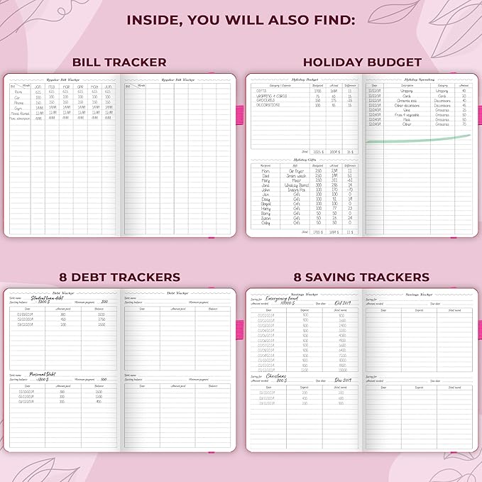 GoGirl Budget Planner – Monthly Financial Planner Organizer Budget Book. Expense Tracker Notebook Journal to Control Money, Compact (Hot Pink)