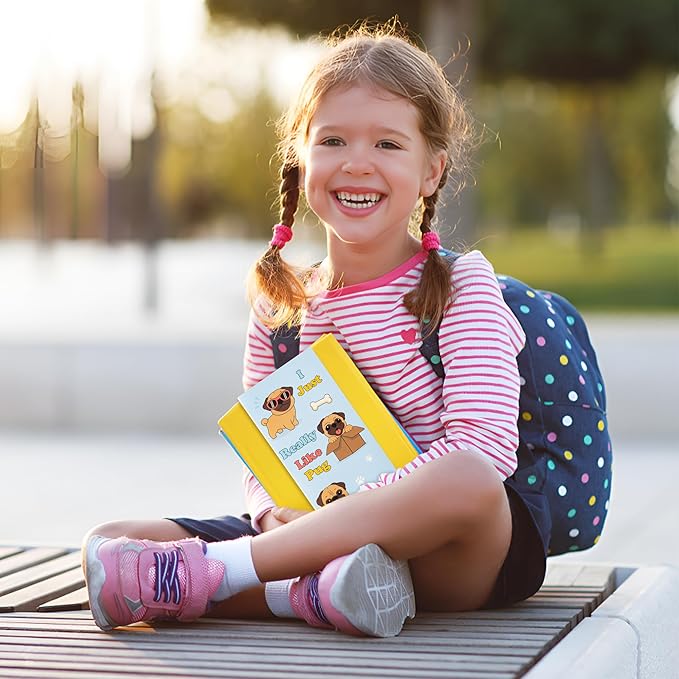 I Just Really Like Pug Sticky Notes Set, 550 Sheets, Cute Cartoon Pug Self-Stick Notes Pads Animal Divider Tabs Bundle Writing Memo Pads Back to School Office Supplies Small Gift