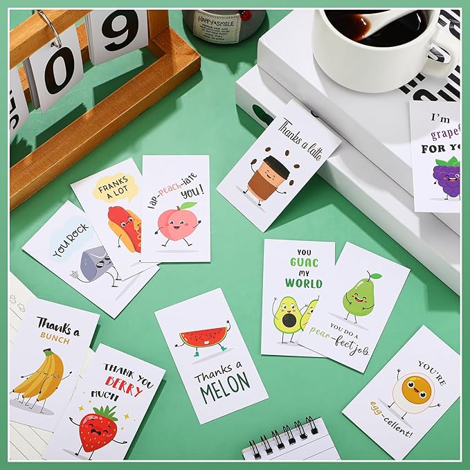 Yeaqee 240 Pcs Employee Appreciation Kudos Cards Funny Blank Back Motivational Card Encouragement Thank You Note Recognition Card for Teacher College Affirmation Gift(Punny2)