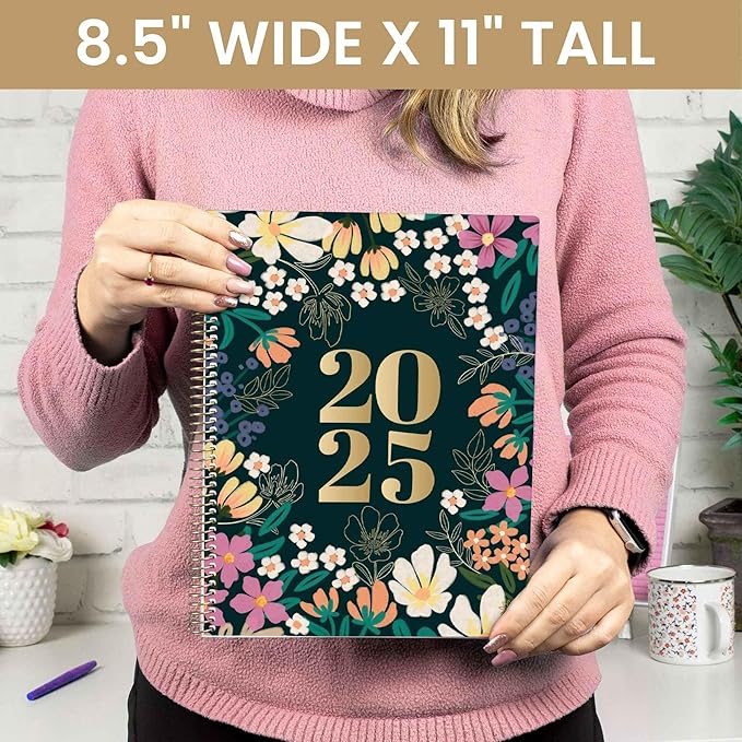 bloom daily planners 2025 (8.5" x 11") Calendar Year Day Planner (January 2025 - December 2025) - Weekly/Monthly Dated Agenda Organizer with Stickers & Tabs - Blooming Wildly