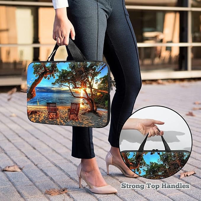 Laptop Sleeve Case Bag 13 inch, Sunset Tree Slim Carrying Case Durable Handbag Travel Laptop Bag for 13 inch MacBook Air M3/M2/Pro M2/ 13" iPad Pro/Air M4/M2 2024