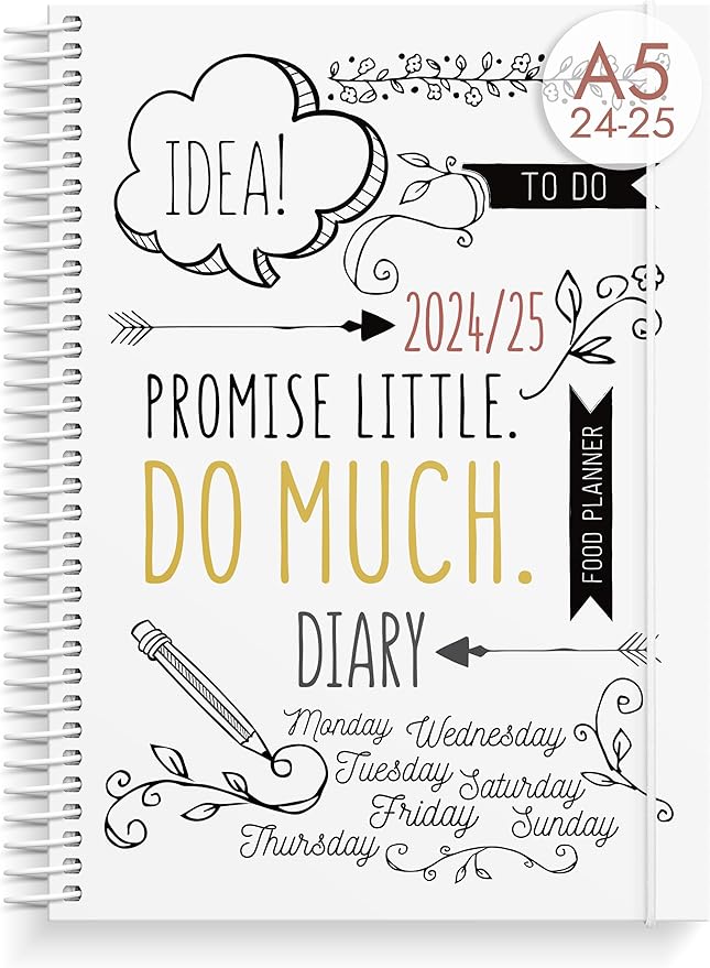Doodle Academic Planner 2024-2025 | July 2024 - August 2025 | Weekly & Monthly Planner | Space for Creativity & Coloring | Planner stickers included | 120gsm paper