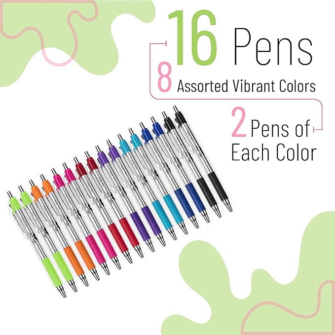 Mr. Bible Colored Pens - 16 Pack, Fine Point, No Bleed Through for Journaling & Planning