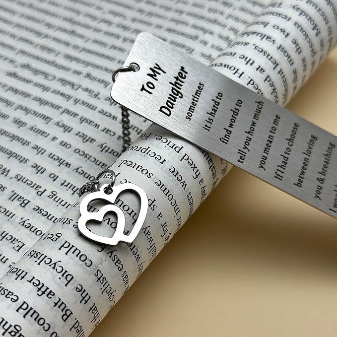 Daughter Christmas Birthday Gift, to My Daughter Gift from Mom Dad, Inspirational Bookmark for Kids Stepdaughter, 16th 18th 21st Birthday Gift for Teen Girls Graduation Gifts for Her