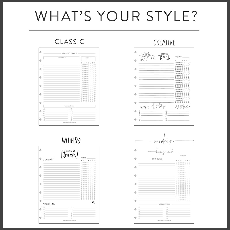 BetterNote Horizontal Undated Calendar Refill Pages for Disc Notebook, fits The Happy Planner, Discbound Levenger Circa, Staples Arc, TUL (Classic- 12 months, 11-Disc, 8.5"x11")