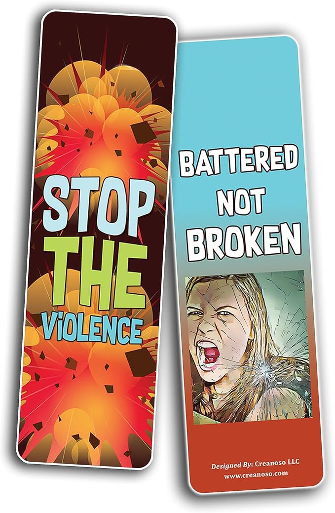 Domestic Violence Bookmarks Cards Bookmarks (30-Pack) – Daily Inspirational Card Set – Interesting Book Page Clippers – Great Gifts for Adults and Book Readers
