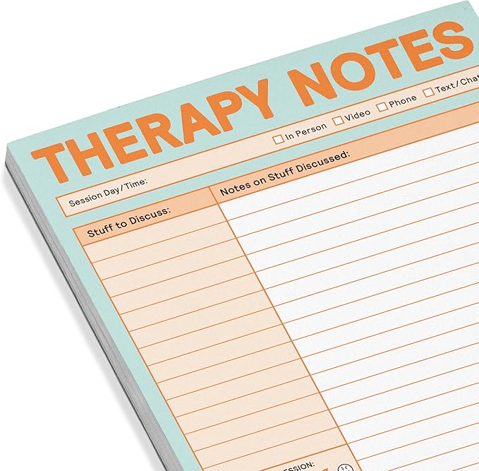 Knock Knock Therapy Notes Pad: Record Stuff to Discuss in Therapy + Session Notes & Discussion, 6 x 9-Inches