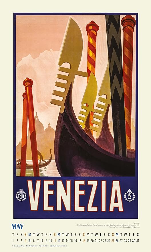 Travel the World Oversize Wall Calendar 2025, 13.38'' x 19'' Spiral Bound with Hanger