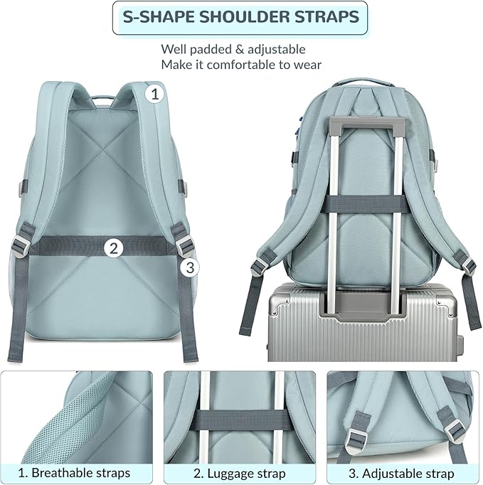 Lohol Water Resistant Daypack with Mulitiple Pockets for Travel Outdoor College, 15.6 inch Laptop Backpack for Men and Women (Brown