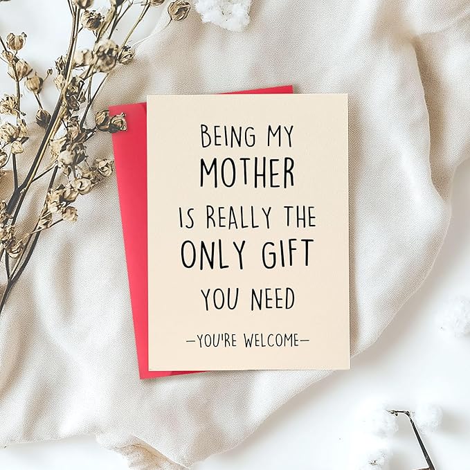 Funny Birthday Card for Mom Grandma, Sweet Mother Birthday Card Gift from Son Daughter, Happy Mom Birthday Card Gift, Birthday Day Gift Idea for Mom Her Women, Funny Mother's Day Card