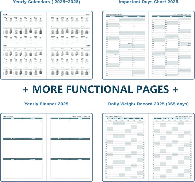 2025 Weekly and Monthly Planner with Pen: Jan 2025-Dec 2025, A5 size 8.5" x 5.75", Hard Cover Agenda Planner with Phone Holder, Card Holder and Pen Holder (Red)