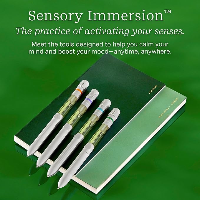 Lifelines Pen Diffuser Set, 2-Pack (Crisp Mountain Air & Citrus Grove) - 1mm Black Ballpoint Pens with Scented Essential Oil Blends – Aromatherapy Diffuser & Sensory Immersion Diffuse Aroma