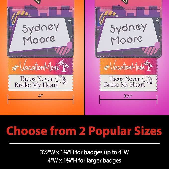 Icebreaker Corporate Badge Ribbons with Adhesive, 3-1/2 x 1-5/8” 100pk (10 Titles, 10 per Title), Satin Ribbon