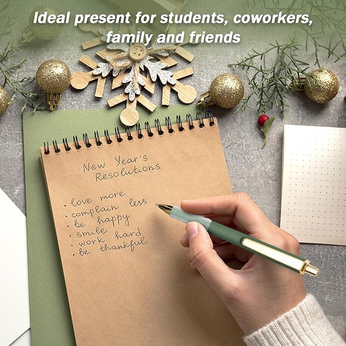 MiSiBao Black Ballpoint Pens 1.0mm Pens Retractable Ball Point Pens Smooth Writing (Plastic pen clip, 12-pack)