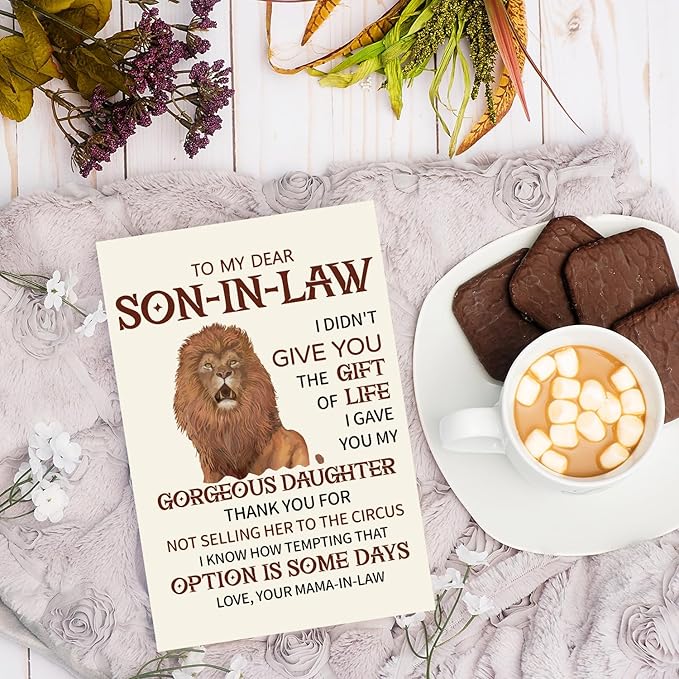 Unique Birthday Card Gifts Decorations for Son-In-Law, Cute Happy Son In Law Birthday Card Gift for Him Men