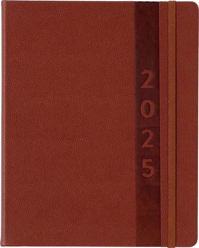 Eccolo 2025 Large Agenda Planner, 12 Month, Yearly, Monthly & Weekly Pages, Habit & Gratitude Tracker (Hardcover - 8 x 10")