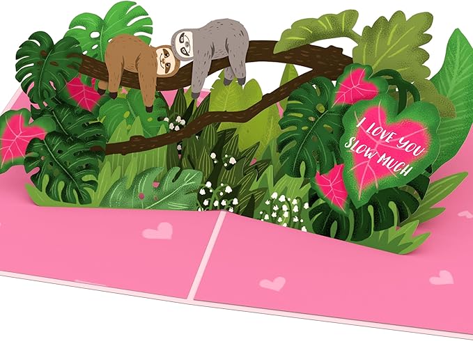 Lovepop Everyday Pop-Up Card for Her, Him, Girls, Boys - 3D Love Greeting Cards - I Love You Slow Much - 5" x 7" - Blank Note Card & Envelope Included