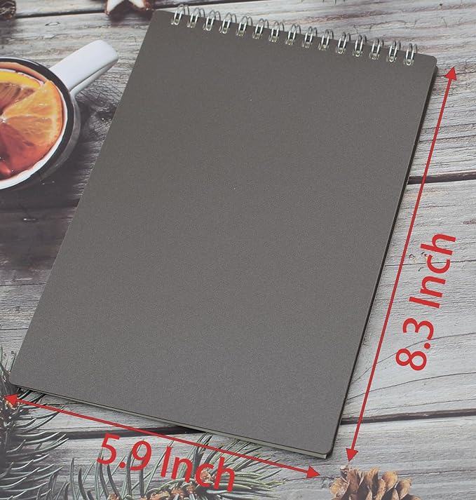 Yansanido Top Bound Spiral Notebook, 4 Pcs 4 Color A5 Size Thick Plastic Hardcover 7mm College Ruled Paper 80 Sheets (160 Pages) Journal for School and Office Supplies (4 Pcs A5)