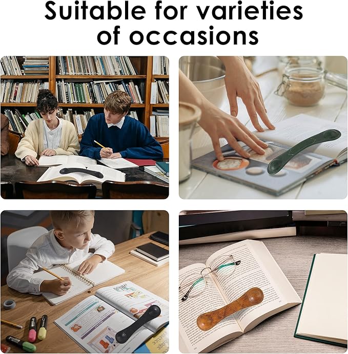 KINIVA Leather Weighted Bookmarks Book Weight Page Holder for Reading,Book Open Holder for Kids Adult,Gifts for Reader (01 Green)