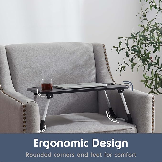 Laptop Bed Tray Table, Adjustable Laptop Stand, Portable Lap Desks with Foldable Legs, Reading Desk for Sofa Couch Floor - Large