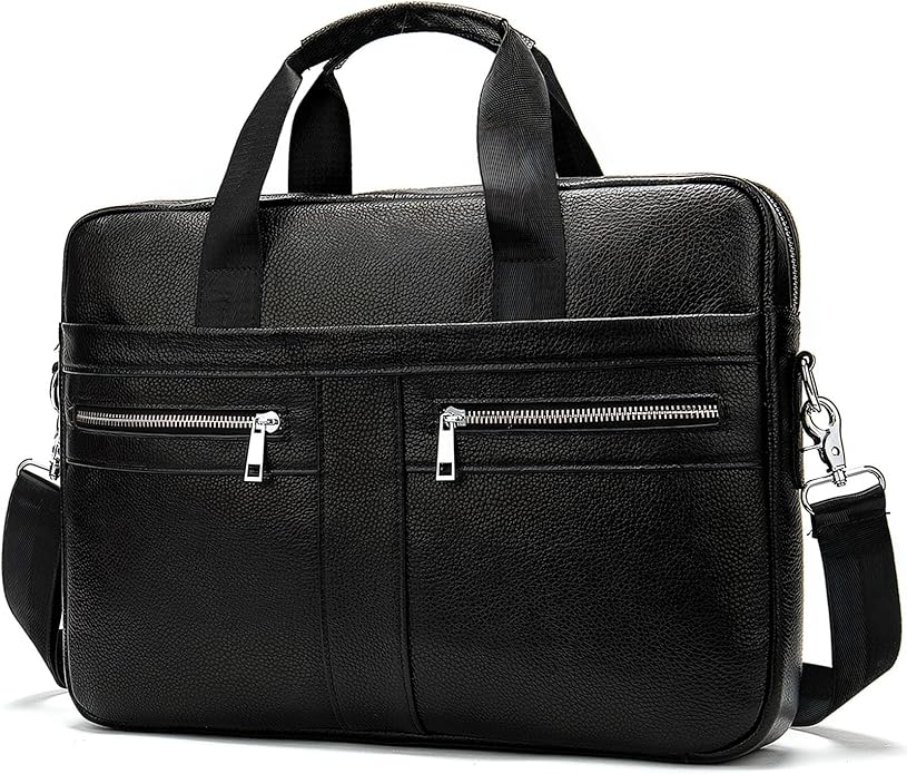 Leather Briefcase for Men, 15.6-16.1 inch Laptop Bag, Vintage Handmade Messenger Bag
