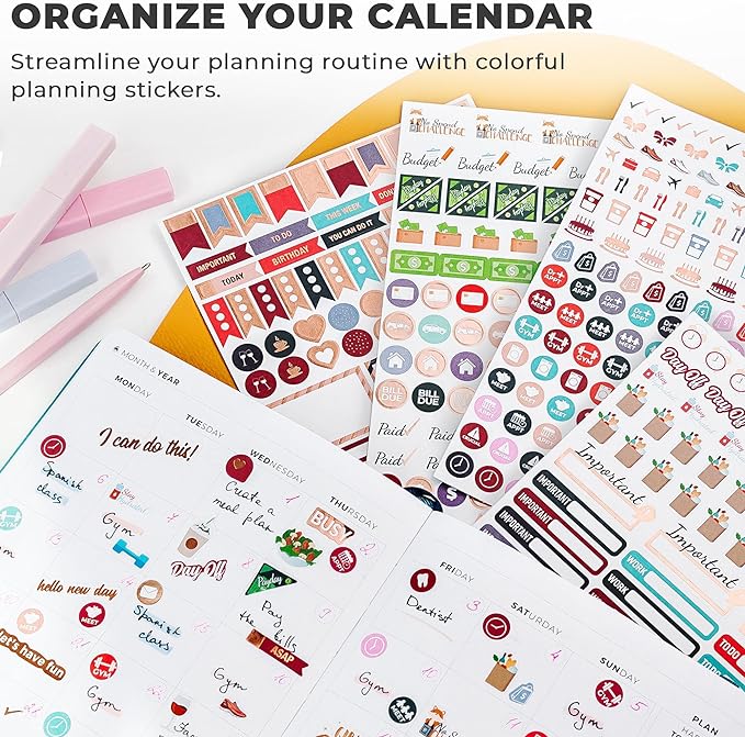 Clever Fox Planner Stickers – Monthly, Weekly & Daily Planner Stickers 14 Sheets Set of 1360+ Unique Stickers by Clever Fox (Value Pack)